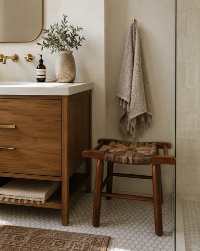 Wood frame woven seat - wood,